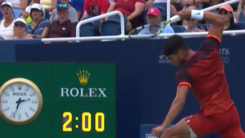 Momento de furia de Carlos Alcaraz - Créditos: @TennisTV