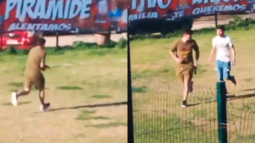 VIDEO | Captan ataque del hijo de ex Colo Colo en partido de fútbol amateur en Peñaflor