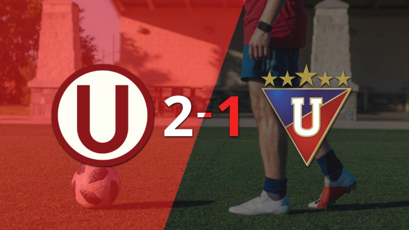 Universitario logró dar vuelta el marcador y vencer 2-1 a Liga de Quito