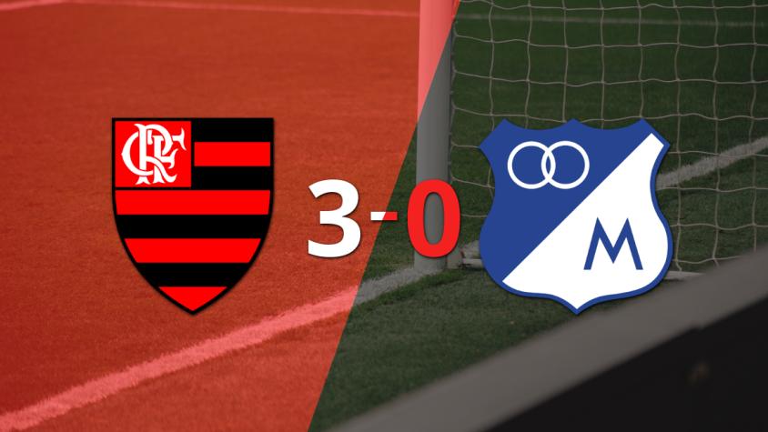 Millonarios cayó ante Flamengo con dos goles de Pedro