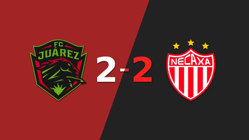 FC Juárez empató con Necaxa y Michael Santos anotó dos goles