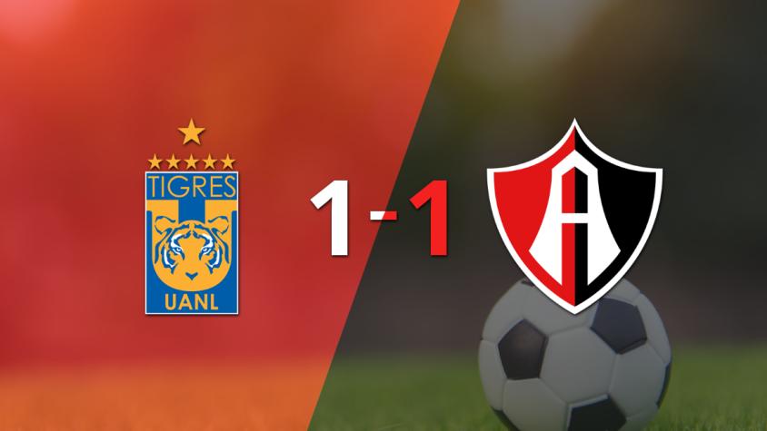 Atlas logró sacar el empate a 1 gol en casa de Tigres