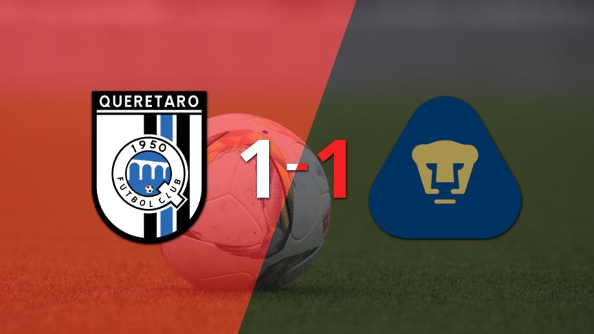 Reparto de puntos en el empate a uno entre Querétaro y Pumas UNAM
