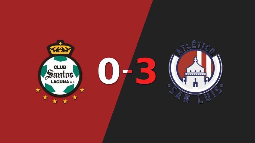 Santos Laguna no pudo contener la fuerza de Atl. de San Luis y cayó derrotado por 3 a 0