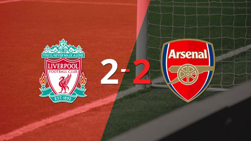 Empate a 2 entre Liverpool y Arsenal