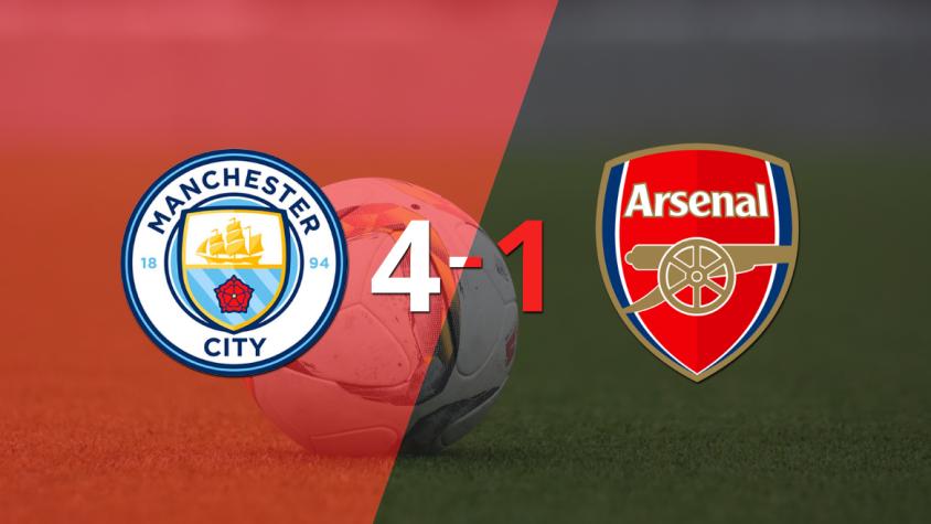 Goleada de Manchester City a Arsenal con doblete de Kevin De Bruyne incluído