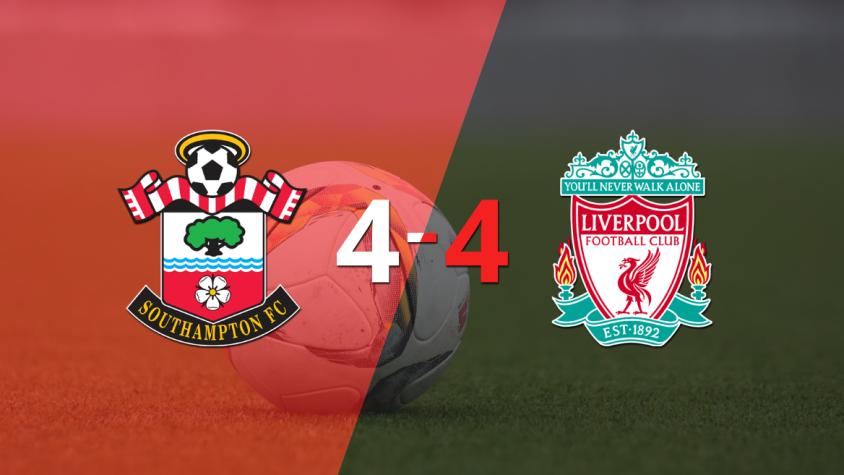 Los dos goles de Diogo Jota no evitaron el empate entre Liverpool y Southampton