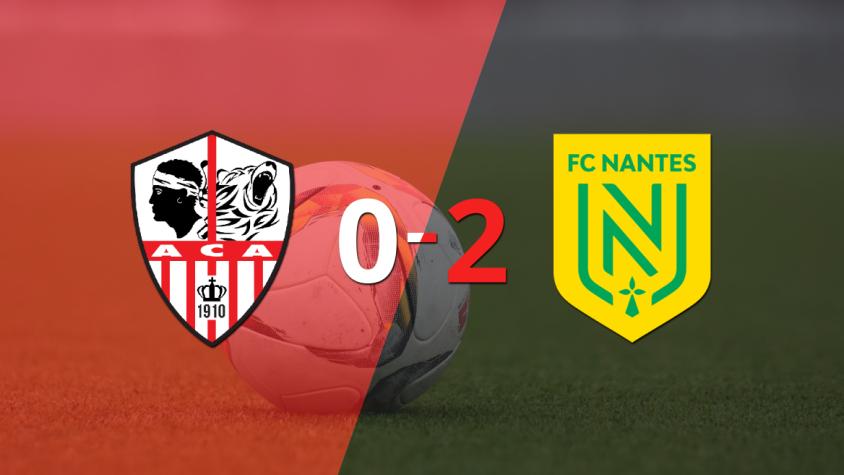 Nantes venció por 2-0 a Ajaccio AC como visitante