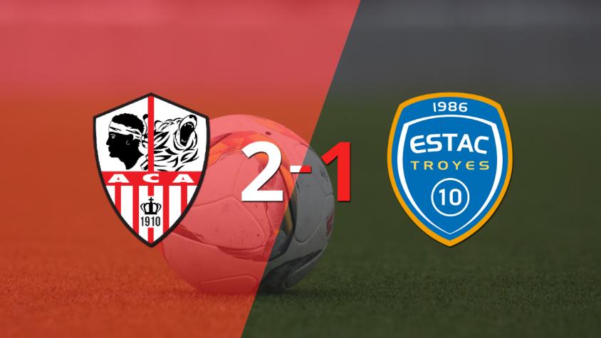 Ajaccio AC consiguió una victoria en casa por 2 a 1 ante Troyes