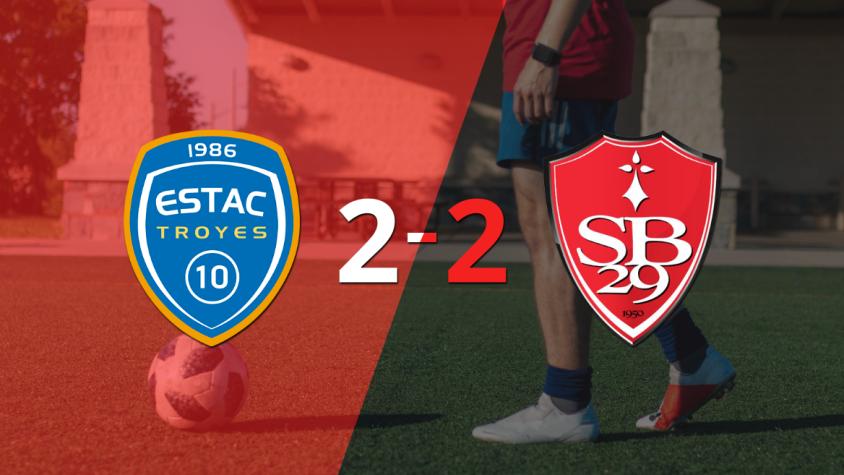 Troyes y Stade Brestois sellaron un empate a dos Troyes y Stade Brestois sellaron un empate a dos