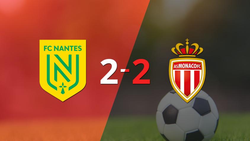 Muchos goles en el empate a 2 entre Nantes y Mónaco