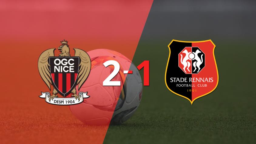 Stade Rennes no pudo en su visita a Nice y perdió 2 a 1