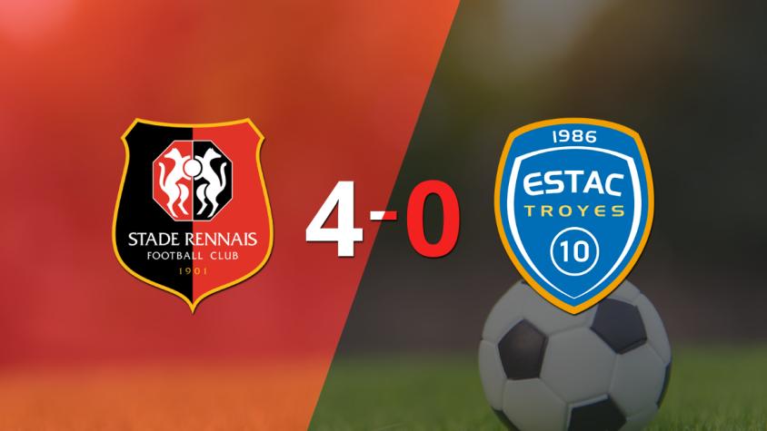 Doblete de Karl Toko Ekambi en la goleada de Stade Rennes frente a Troyes