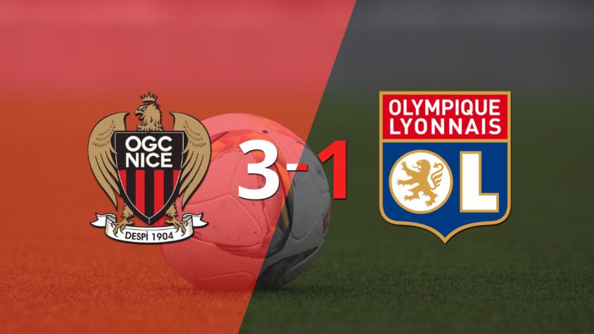 Sin muchas complicaciones, Nice goleó 3-1 a Olympique Lyon
