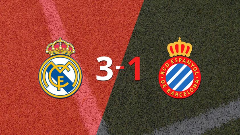 Real Madrid superó por 3-1 a Espanyol como local