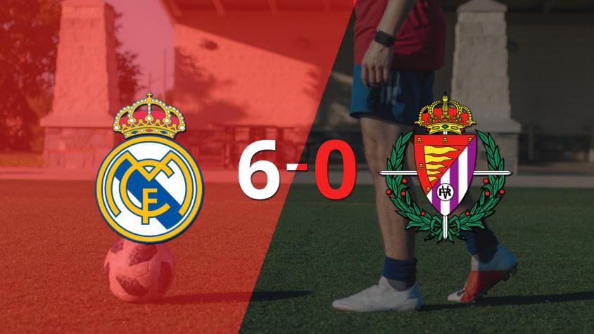 Karim Benzema marcó un hat-trick en la goleada 6-0 de Real Madrid frente a Valladolid