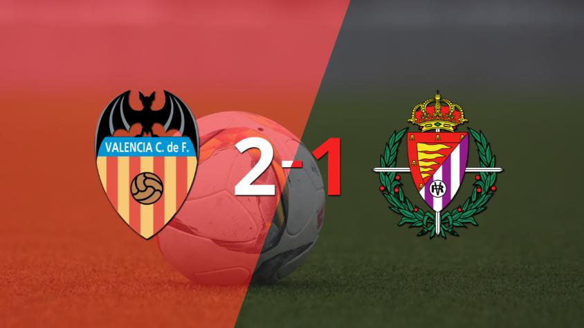 Valencia consiguió una victoria en casa por 2 a 1 ante Valladolid
