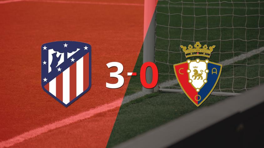 Tranquila victoria de Atlético de Madrid por 3 a 0 frente a Osasuna