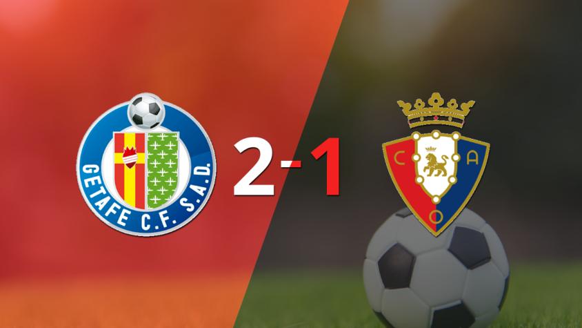 Con la mínima diferencia, Getafe venció a Osasuna por 2 a 1 Con la mínima diferencia, Getafe venció a Osasuna por 2 a 1