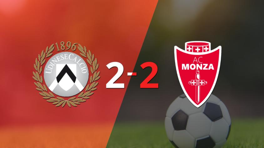 Udinese y Monza igualaron 2 a 2