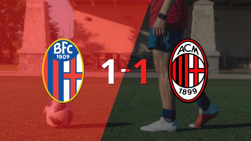 Bologna y Milan se reparten los puntos y empatan 1-1