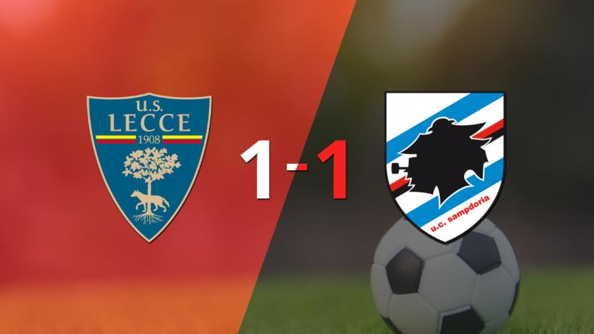 Sampdoria logró sacar el empate a 1 gol en casa de Lecce