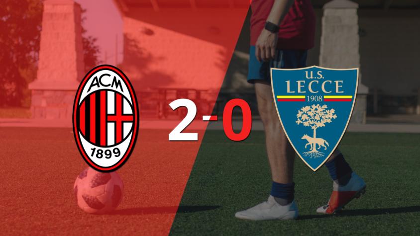 Con dos goles de Rafael Leão, Milan venció a Lecce