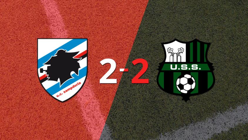 Sampdoria empató 2-2 en casa con Sassuolo