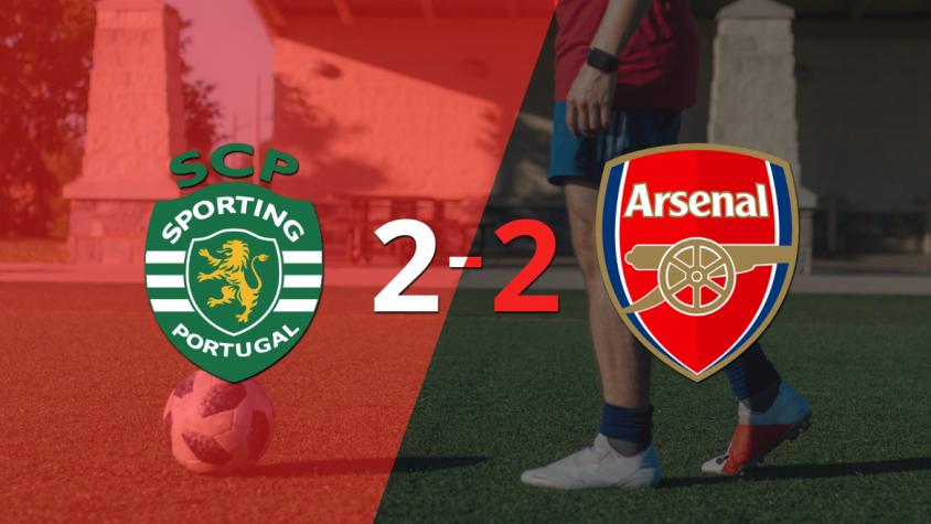 El empate en 2 dejó la llave abierta entre Sporting Lisboa y Arsenal