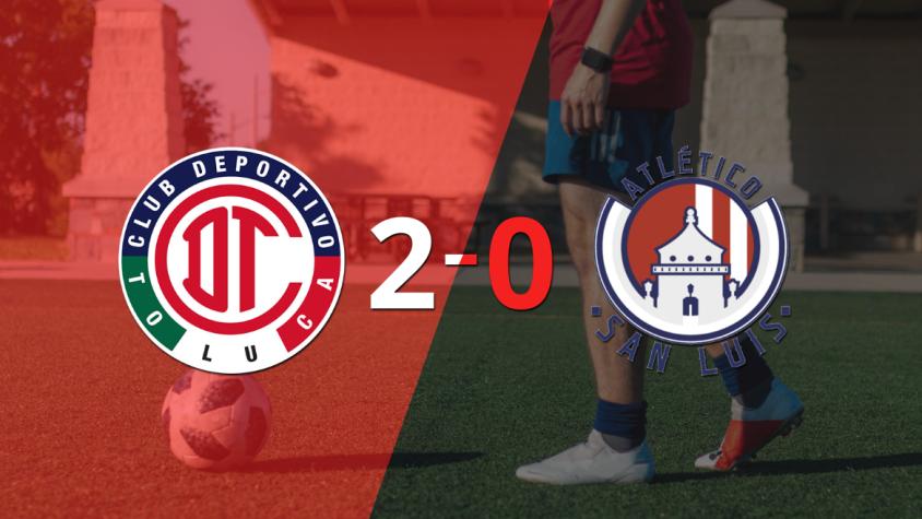 Sólido triunfo de Toluca FC por 2-0 frente a Atl. de San Luis