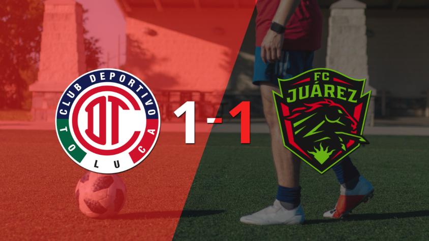 Toluca FC y FC Juárez se reparten los puntos y empatan 1-1