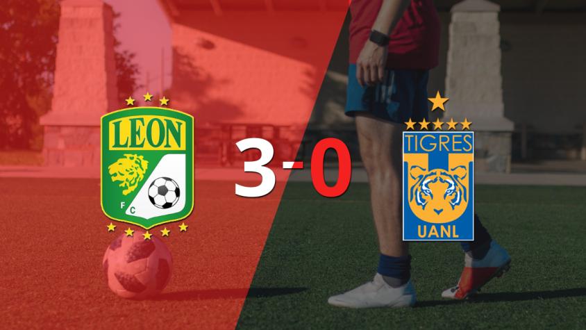 León golea 3-0 como local a Tigres