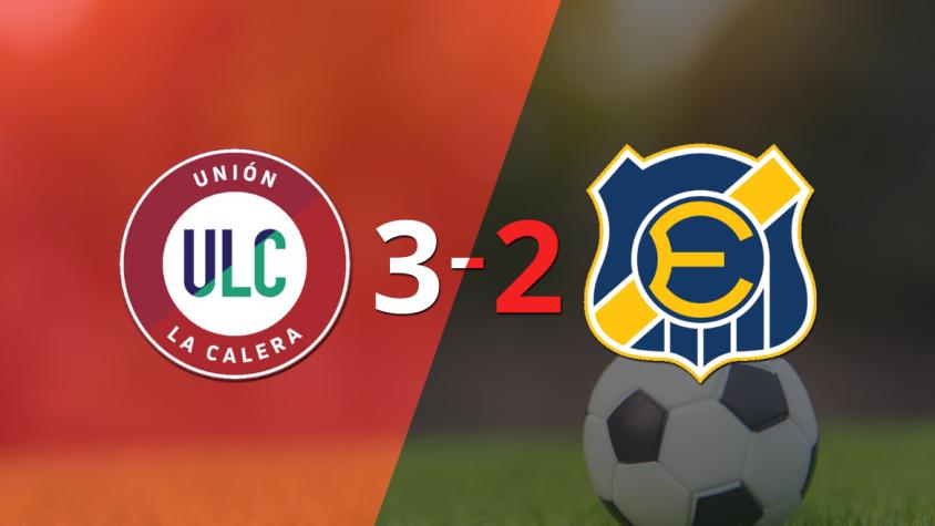 Con una mínima ventaja, U. La Calera venció a Everton en un duelo lleno de goles