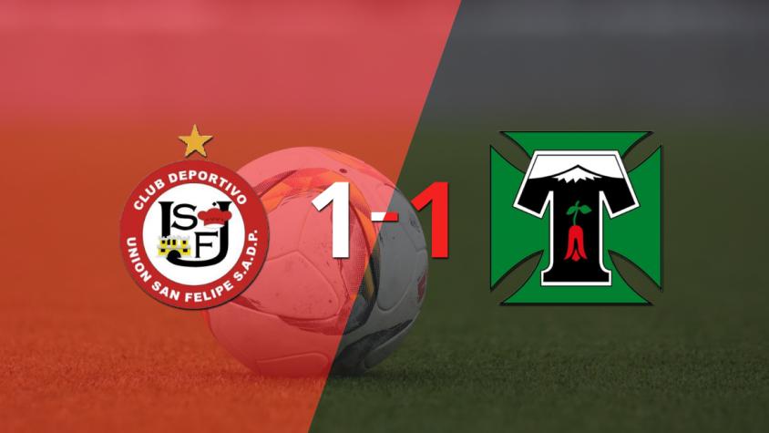 Reparto de puntos en el empate a uno entre U. San Felipe y Deportes Temuco