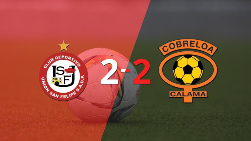 Los dos goles de Mario Briceño no evitaron el empate entre U. San Felipe y Cobreloa Los dos goles de Mario Briceño no evitaron el empate entre U. San Felipe y Cobreloa