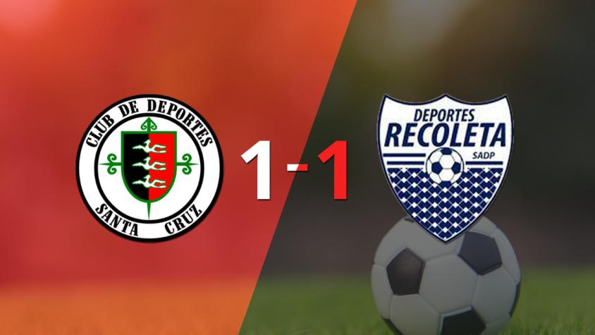 Recoleta logró sacar el empate a 1 gol en casa de Dep. Santa Cruz