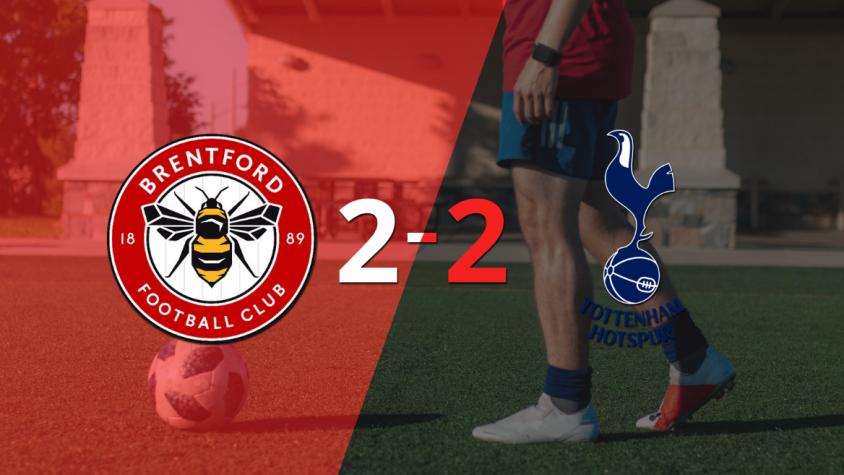 Tottenham sacó un punto luego de empatar a 2 goles con Brentford