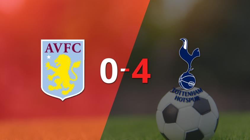 De visitante, Tottenham goleó a Aston Villa contundentemente 4 a 0