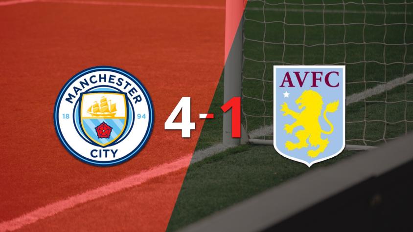 Aston Villa no opuso resistencia y fue goleado por Manchester City con hat-trick de Phil Foden