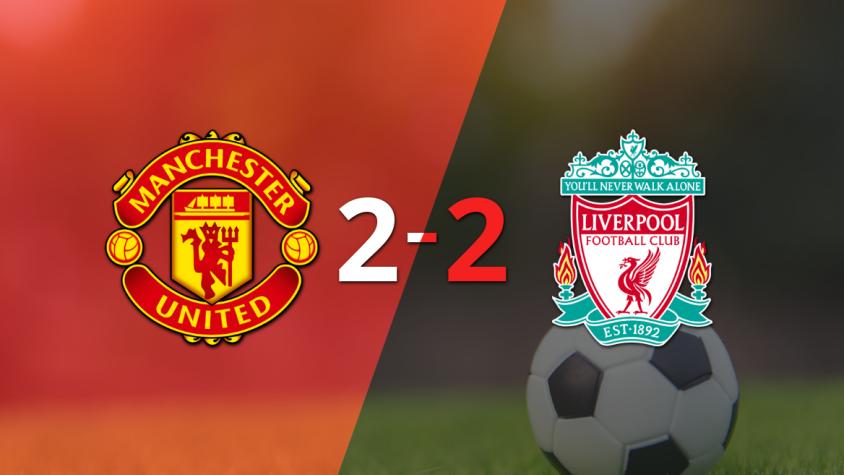 Con un empate 2-2 terminó el clásico inglés entre Manchester United y Liverpool
