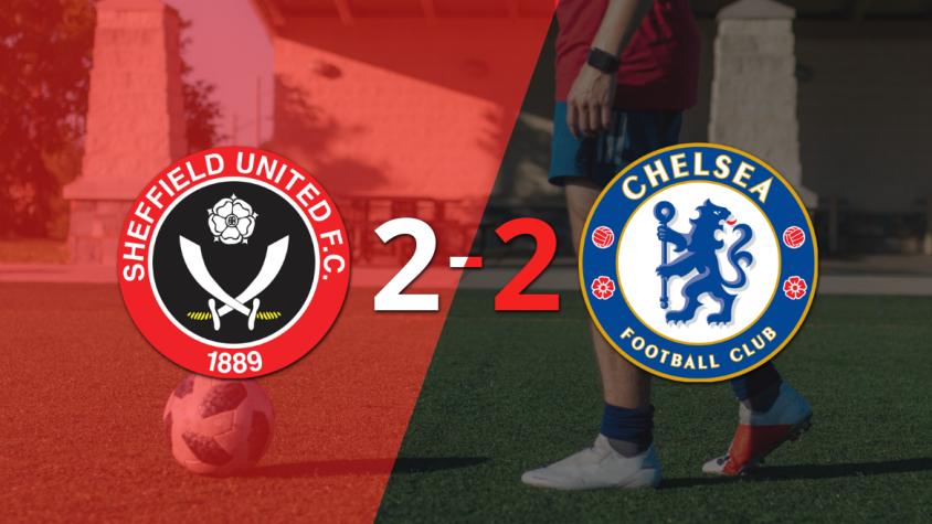 Chelsea sacó un punto luego de empatar a 2 goles con Sheffield United
