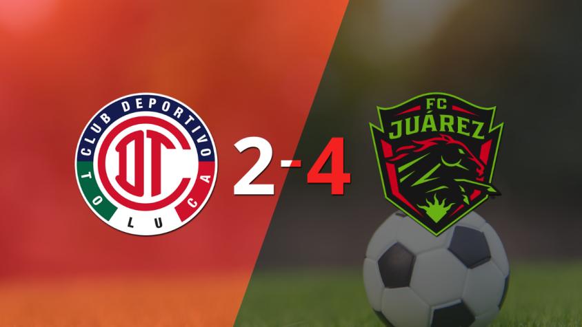 Feria de goles en el triunfo de FC Juárez sobre Toluca FC