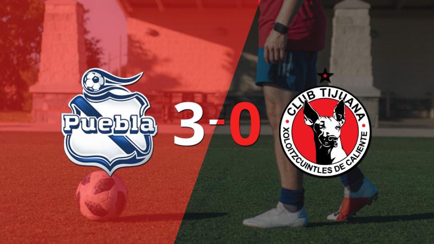 Puebla fue contundente y goleó 3-0 a Tijuana