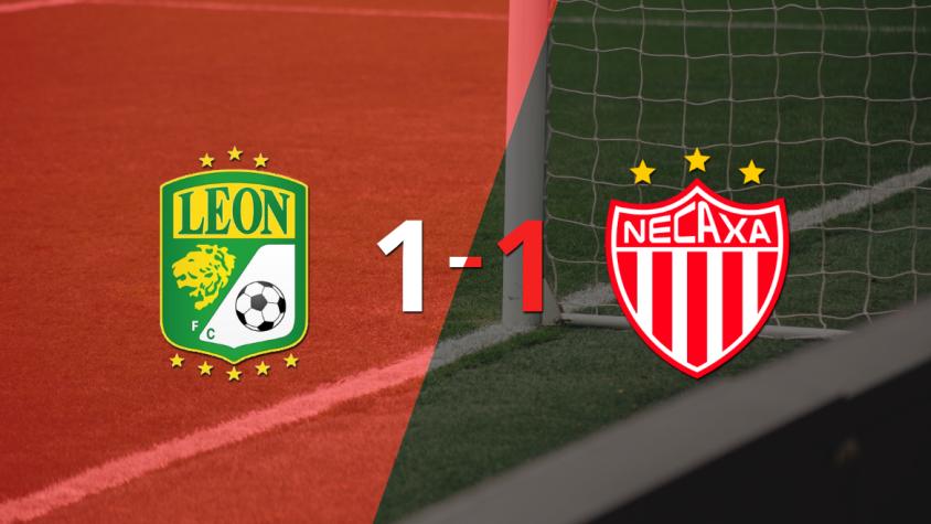 León logró sacar el empate de local frente a Necaxa