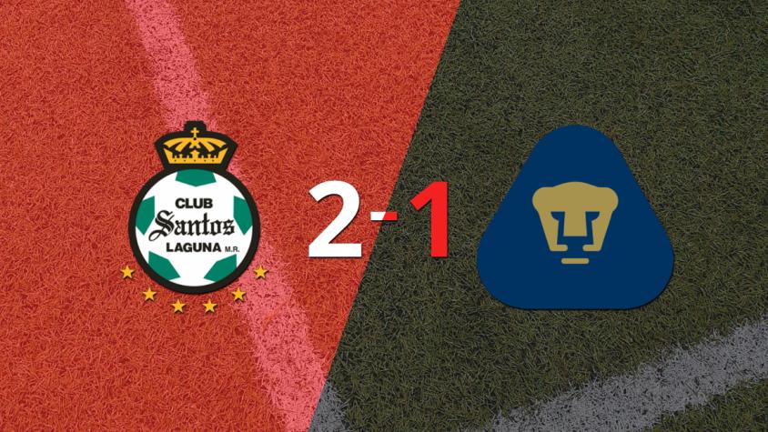 Santos Laguna derrotó 2-1 en casa a Pumas UNAM
