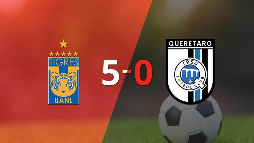 Doblete de Raymundo Fulgencio en la goleada de Tigres frente a Querétaro