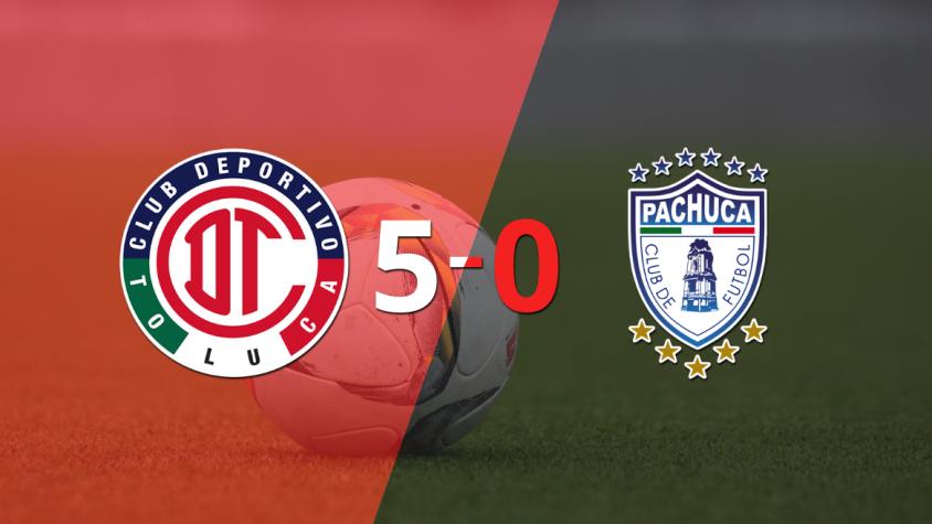 Pedro Raúl anotó un doblete en la goleada 5-0 de Toluca FC a Pachuca
