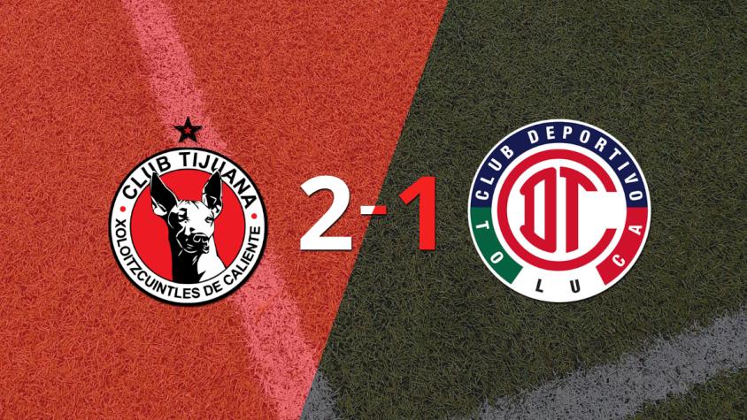 Tijuana logra 3 puntos al vencer de local a Toluca FC 2-1