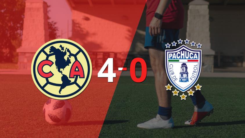 Club América golea 4-0 como local a Pachuca