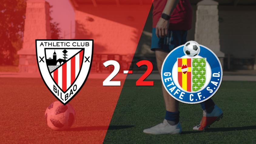 Getafe sacó un punto luego de empatar a 2 goles con Athletic Bilbao